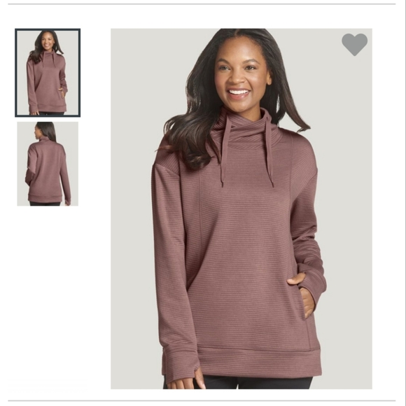 Jockey Womens Sleepwear Cowl Cross Neck Quilted Pullover